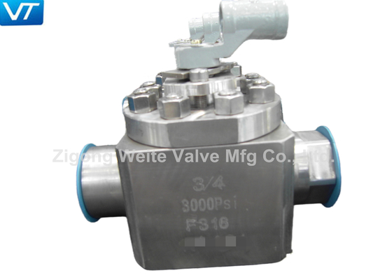 Valvola a sfera superiore a 3/4 pollici di acciaio inossidabile 3000 PSI della valvola a sfera F316 dell'entrata