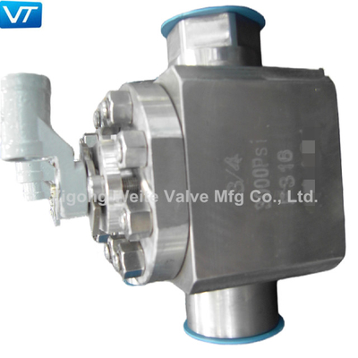 Valvola a sfera superiore a 3/4 pollici di acciaio inossidabile 3000 PSI della valvola a sfera F316 dell'entrata