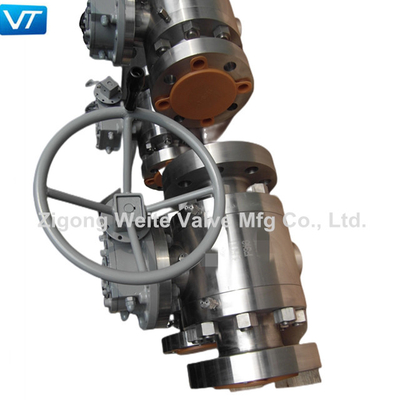 Valvola a sfera a 4 pollici flangiata F316 dell'azionatore del cambio della valvola a sfera di acciaio inossidabile di 1500LB F316